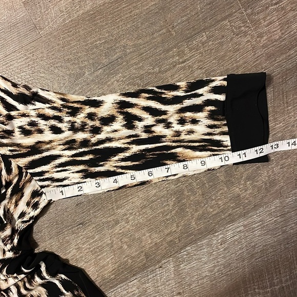 Chico’s Speckled Animal-Blocked Shirtdress Leopard Print Dress size 2 (L/12) - Picture 14 of 16